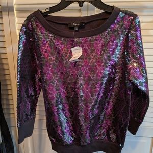 Express Sequin Argyle Sweater